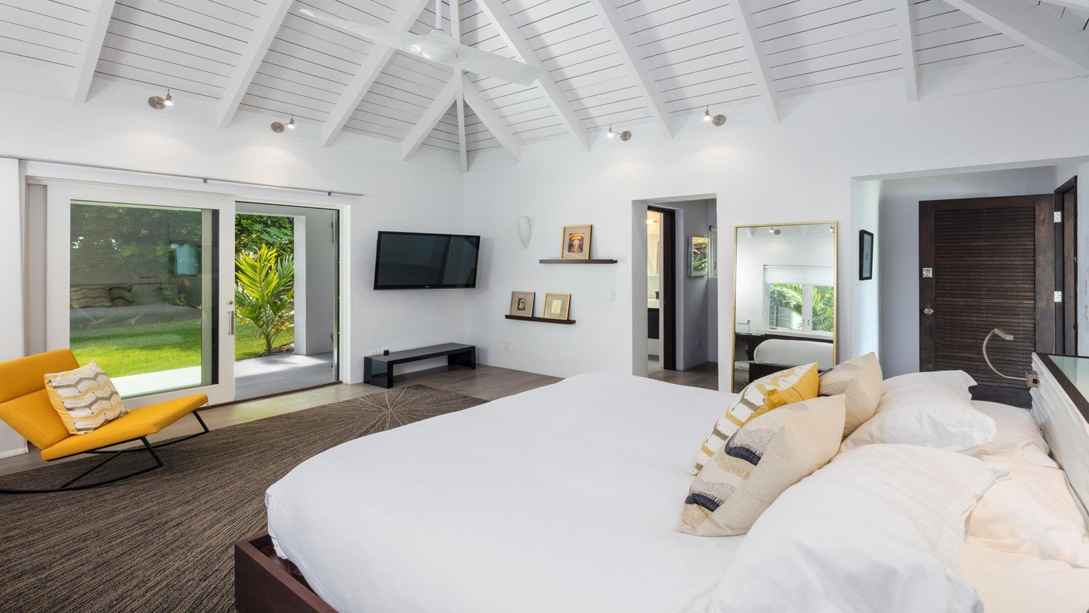 Bright guest suite opening to the garden