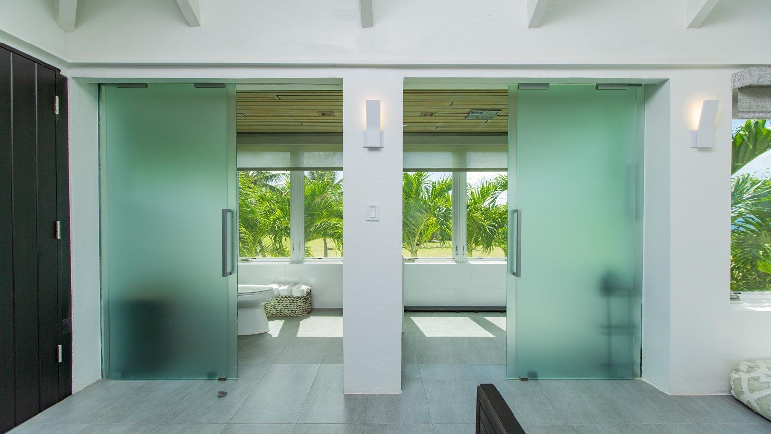 Primary bath with garden views